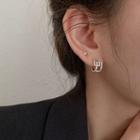 Geometric Sterling Silver Hoop Earring 1 Pair - 925 Silver - Silver - One Size