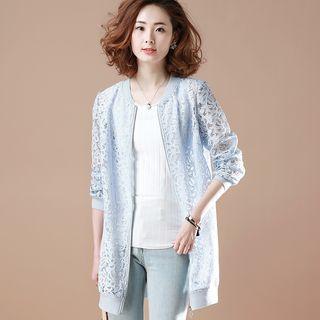 Lace Longline Bomber Jacket