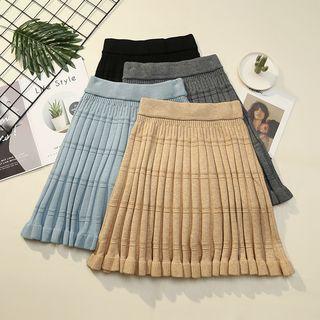 Elastic Waist Frilled Trim Knit Skirt
