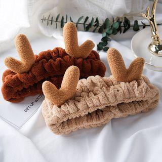 Coral Fleece Deer Horn Face Wash Headband