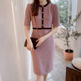 Faux-pearl Textured Dress