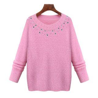 Embellished Furry Sweater