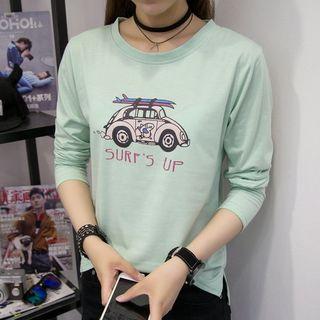 Car Print Long-sleeve T-shirt