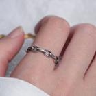 Chained Alloy Open Ring Twist Ring - Silver - One Size