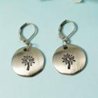 Disc Alloy Dangle Earring 1 Pair - Silver - One Size