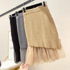 Sheer Hem Knit Skirt