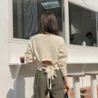 Tie-back Crop Cable Sweater