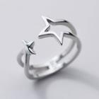Star Layered Open Ring Silver - One Size