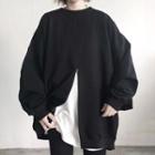 Slit Sweatshirt Black - One Size