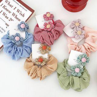 Set: Floral Hair Clip + Hair Tie
