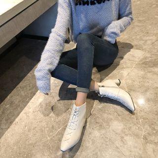 Lace-up Round Heel Ankle Boots