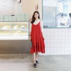 Ruffle-hem Long Dress (l~xxl)