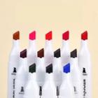 Set Of 12: Dual Head Highlighter Set Of 12 Colors With Brown & Pink & Red - One Size