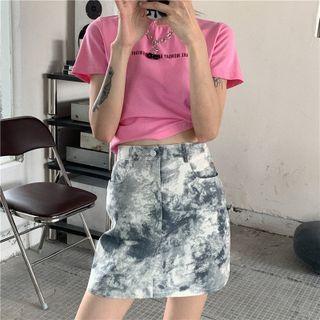 Tie-dye High-waist Skirt