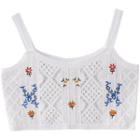 Floral Embroidered Crop Knit Camisole Top