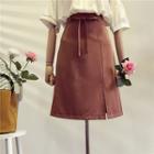 Plain A-line Chiffon Skirt