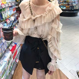 Ruffle Trim Blouse / Skort / Set
