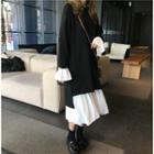 Color-block Long-sleeve Dress / Slipdress
