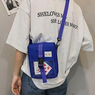 Pvc Paneled Canvas Crossbody Bag