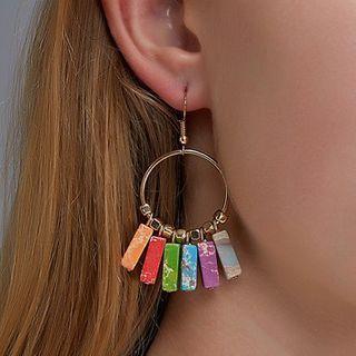 Gemstone Fringed Earring 1 Pair - 01 - 1664 - Kc Gold - One Size