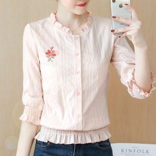 Ruffle Embroidered Top