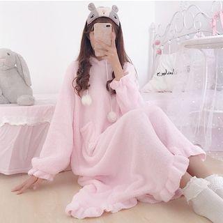 Animal Ear Hooded Midi Sleep Dress
