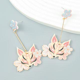 Fox Drop Earring 1 Pair - Beige - One Size