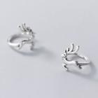 Christmas Deer Sterling Silver Earring 1 Pair - S925 Silver - Clip On Earring - Silver - One Size