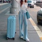 Print Straight-leg Pants / Lace Light Jacket