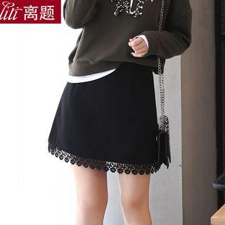 Crochet Hem A-line Skirt