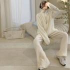 Turtle-neck Loose-fit Sweater / Knit Pants