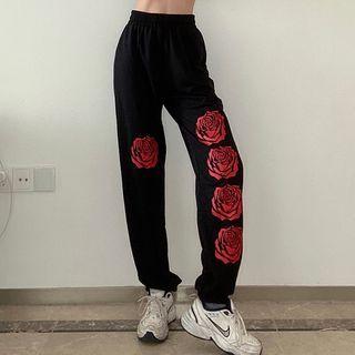 Rose Print Harem Pants
