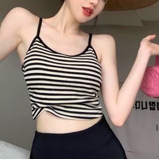 Striped Camisole Top / Spaghetti Strap Sheath Dress