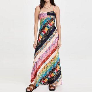 Ethnic Floral Spaghetti-strap Dress