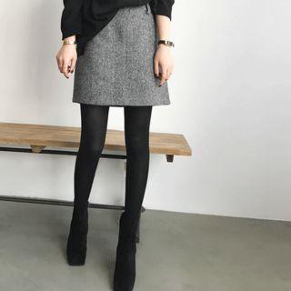 M Lange Wool Blend A-line Skirt