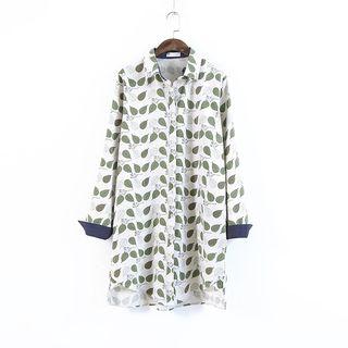 Leaf Print Long Shirt