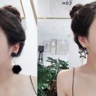 Pom Pom Asymmetric Earring