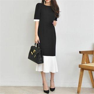 Short-sleeve Long Mermaid Dress