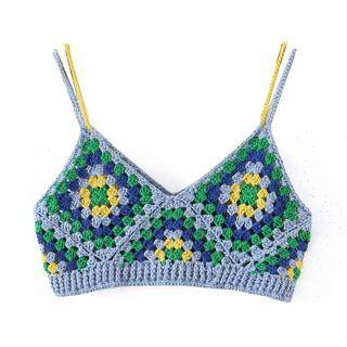 V-neck Crop Crochet Camisole Top