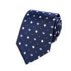 Patterned Silk Neck Tie (8cm) Blue - One Size
