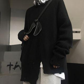 Irregular Distressed Sweater