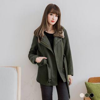 Fury Collar Belted Zip Coat