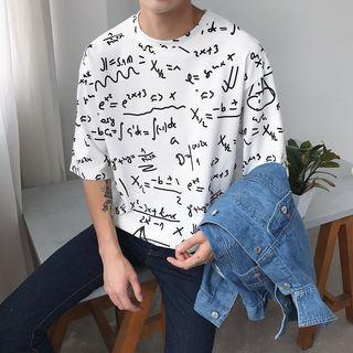 Formula Print Elbow Sleeve T-shirt
