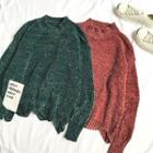 Glitter Round-neck Loose-fit Sweater