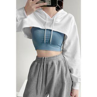 Loose-fit Hooded Cape Top