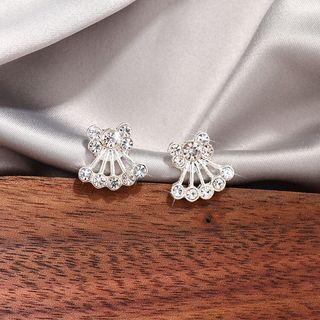 Rhinestone Stud Earring 1 Pair - White - One Size