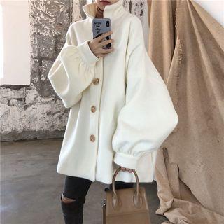 Drop-shoulder Bubble-sleeved Wool Jacket