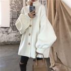 Drop-shoulder Bubble-sleeved Wool Jacket