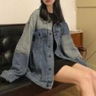 Long-sleeve Two-tone Denim Jacket