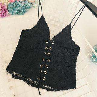 V-neck Lace-up Camisole Top
